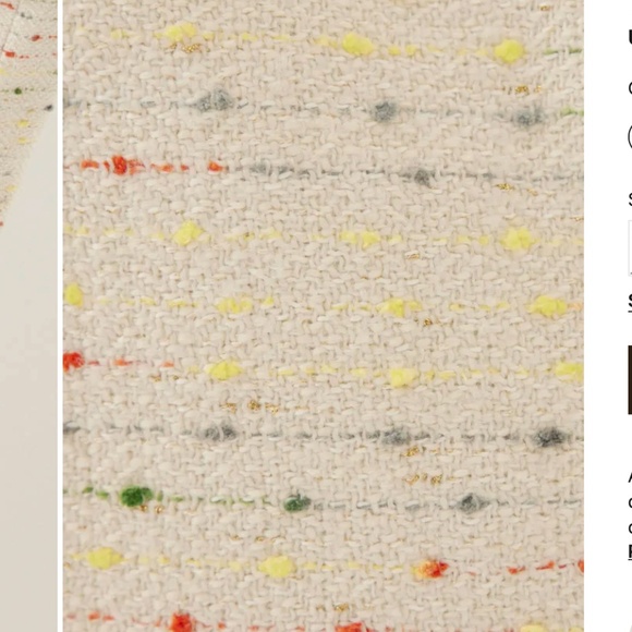 LUXURIOUS Cream Tweed Crop Jacket With Colorful Details And Gold Buttons NWT - Picture 6 of 7